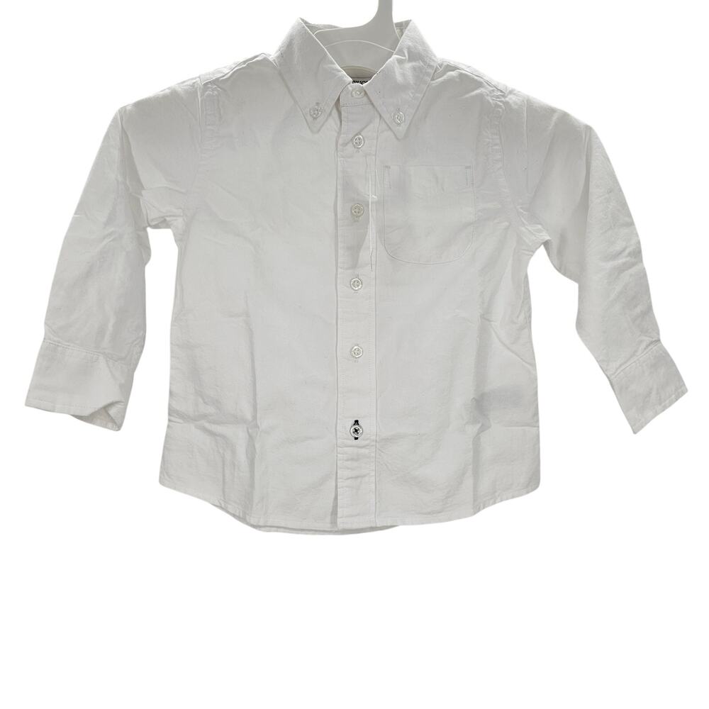 J. Crew Crewcuts Boys size 2 Long Sleeve Oxford Button Up Shirt White CA812 NEW